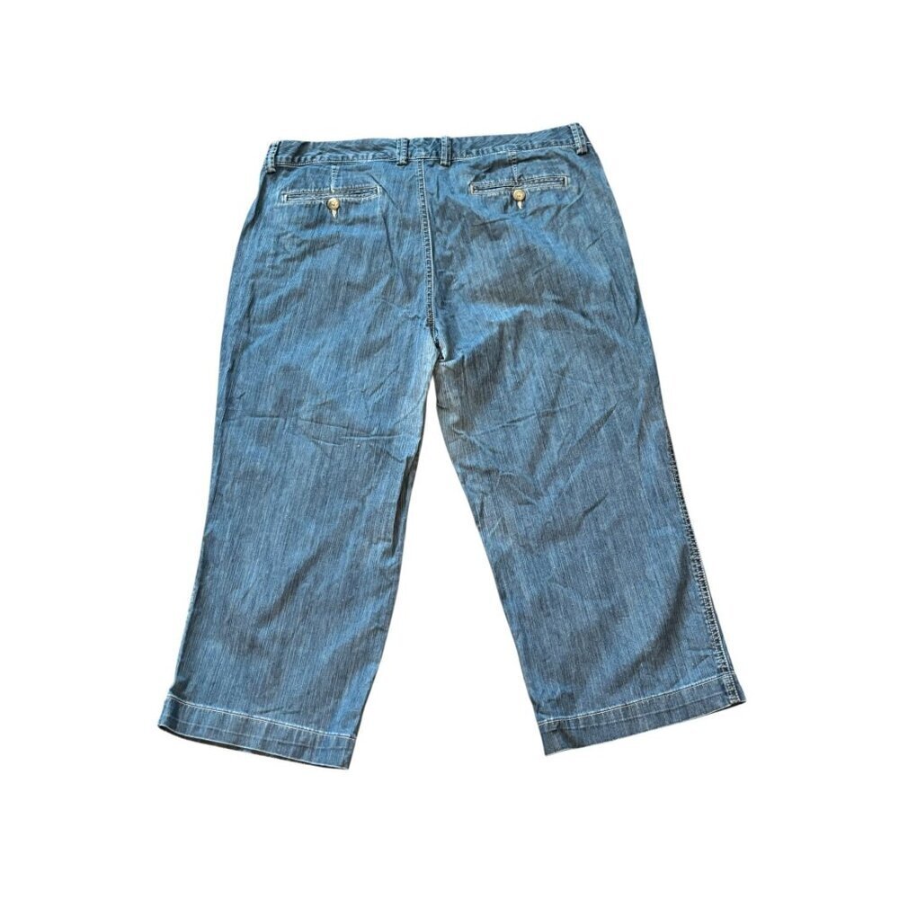 Eddie Bauer Women's Blue Denim Capri - Picture 2 of 7